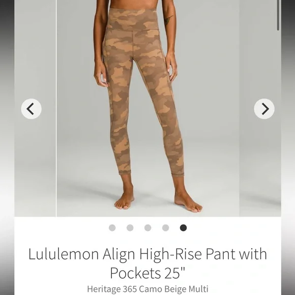 Lululemon Align High-Rise Pant with Pockets 25" Heritage 365 Camo Beige Multi- 4 - Picture 6 of 13